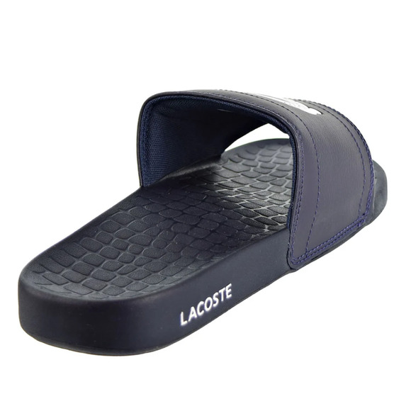 Lacoste Fraisier 118 1 US Cam Synthetic Navy/White Men\'s Slide Sandal Size 17